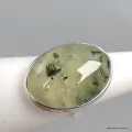 Bague ovale Préhnite et quartz rutile taille 59 - Bagues pierres naturelles