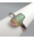 Bague Opale Éthiopienne brute polie certifiée authentique en argent 925