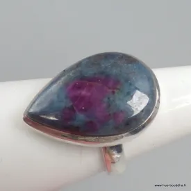 Bague en Rubis sur Cyanite forme goutte taille 57 - Bijoux en Rubis sur Cyanite