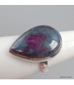 Bague Rubis sur Cyanite véritable modèle goutte argent 925 57
