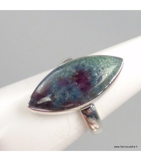Bague Rubis sur Cyanite véritable modèle marquise argent 925 56