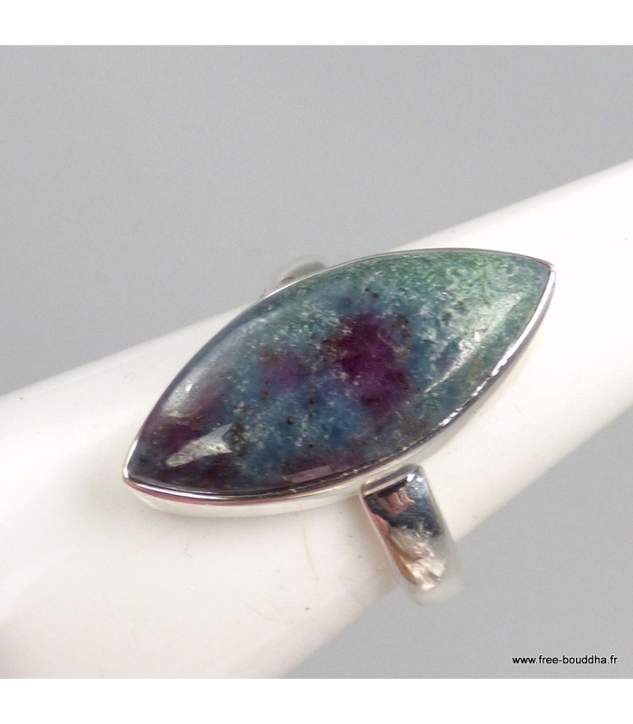Bague Rubis sur Cyanite véritable modèle marquise argent 925 56