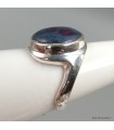 Bague Rubis sur Cyanite asymétrique véritable argent 925 56
