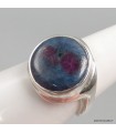 Bague Rubis sur Cyanite asymétrique véritable argent 925 56