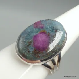 Bague en Rubis sur Cyanite ovale taille 59 - Bijoux en Rubis sur Cyanite