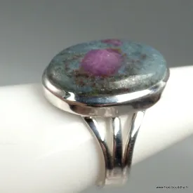 Bague en Rubis sur Cyanite ovale taille 59 - Bijoux en Rubis sur Cyanite
