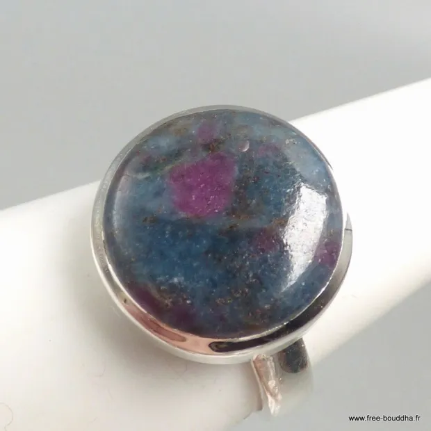 Bague ronde en Rubis sur Cyanite taille 59 - Bijoux en Rubis sur Cyanite