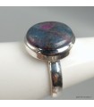 Bague Rubis sur Cyanite ronde véritable argent 925 59