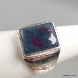 Chevalière homme femme Rubis sur Cyanite taille 56 - Bijoux en Rubis sur Cyanite