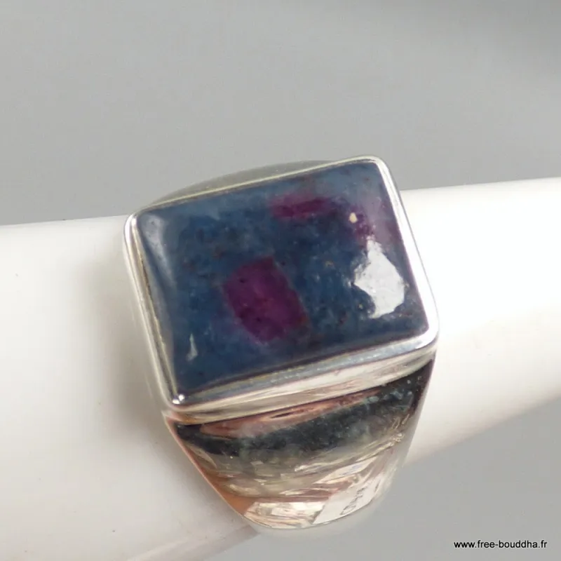 Chevalière homme femme Rubis sur Cyanite taille 56 - Bijoux en Rubis sur Cyanite