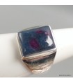 Bague Rubis sur Cyanite véritable en argent 925 taille 56