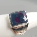 Chevalière homme femme Rubis sur Cyanite taille 56 - Bijoux en Rubis sur Cyanite
