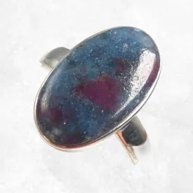 Bague ovale Rubis sur Cyanite taille 59