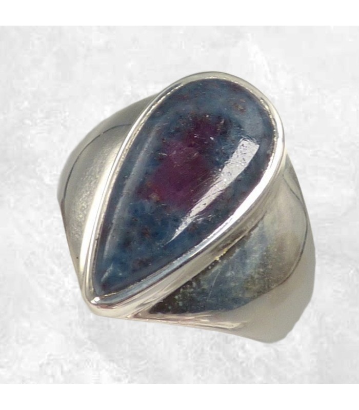 Bague Rubis sur Cyanite authentique argent 925 taille 57