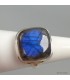 Bague Labradorite bleue argent 925 T61, pierre naturelle certifiée