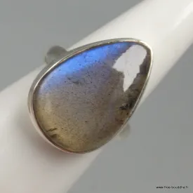 Bague Labradorite bleue forme goutte Taille 59 - Bijoux en Labradorite Bleue