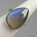 Bague Labradorite bleue forme goutte Taille 59 - Bijoux en Labradorite Bleue