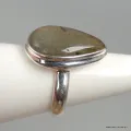 Bague Labradorite bleue forme goutte Taille 59 - Bijoux en Labradorite Bleue