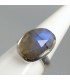 Bague Labradorite bleue facettée argent 925, taille ajustable certifiée