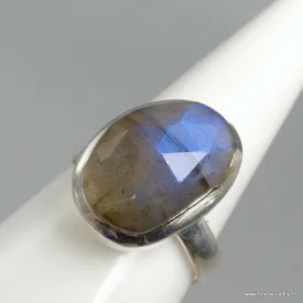 Bague Labradorite bleue facettée taille ajustable - Bijoux en Labradorite Bleue