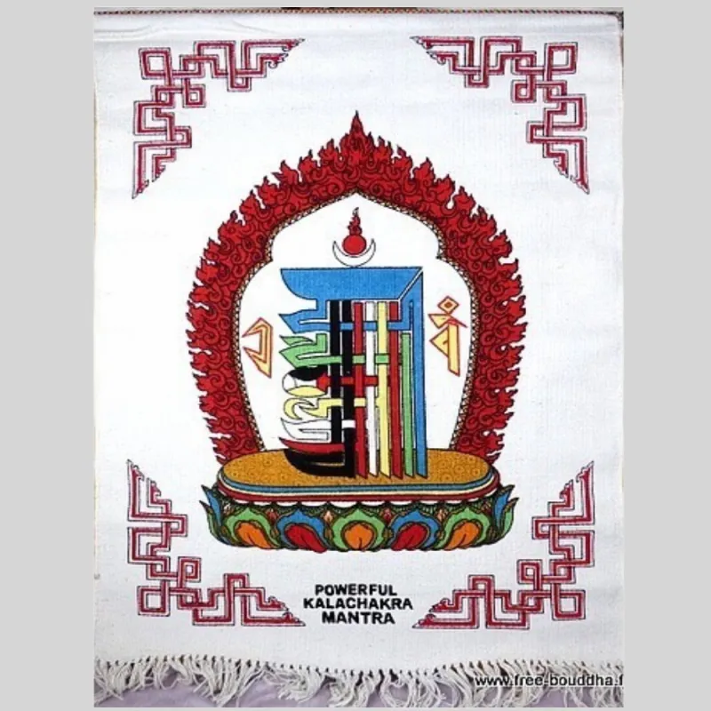 Tenture tibétaine Mantra de Kalachakra coton épais - Tentures bouddhistes