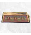 Livre de prières bouddhiste en bois peint – Artisanat du Népal – 24 cm