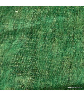 Châle laine de yack vert jaune artisanal chaud et doux - Népal