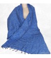 Châle en laine de yack bleu jeans artisanal du Népal