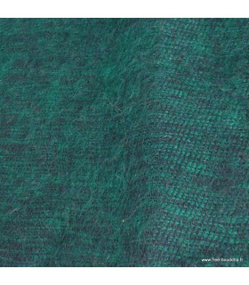 Châle laine de yack vert bouteille chiné noir du Népal