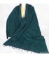 Châle laine de yack vert bouteille chiné noir du Népal