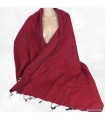 Châle en laine de yack bordeaux et noir fabriqué au Népal