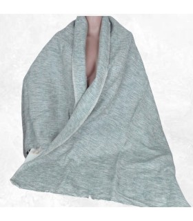 Châle chaud en laine de yack vert écru – Népal artisanal