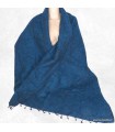 Châle d’hiver en laine de yack bleu sarcelles – Népal