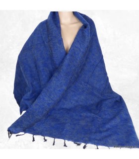 Châle en laine de yack bleu jeans – Idéal pour l’hiver