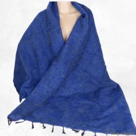 Châle laine de Yak bleu jeans chiné gris - Châles laine de yak