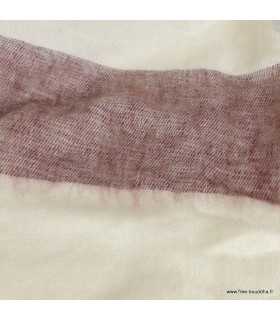 Châle en laine de yack bordeaux écru – Fabrication artisanale du Népal