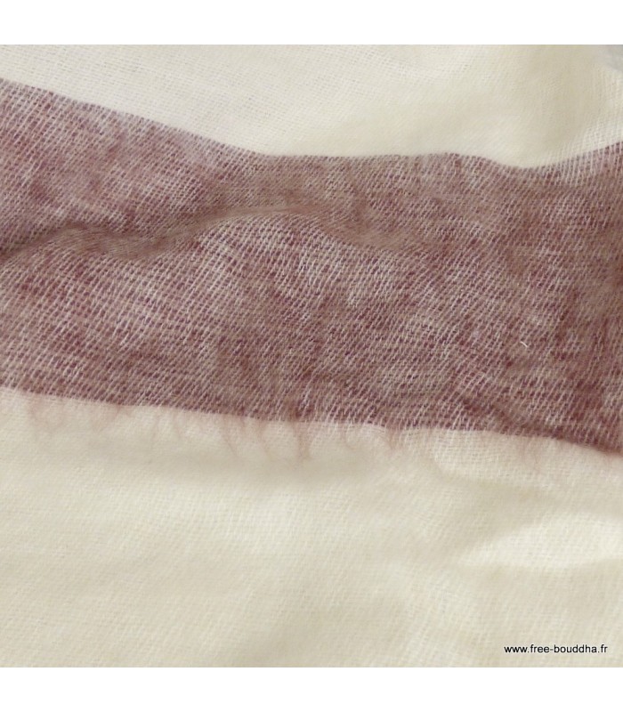 Châle en laine de yack bordeaux écru – Fabrication artisanale du Népal