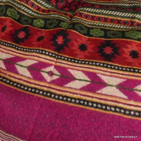 Grand châle de méditation fuschia multicolore 92 x 210 cm - Châle de méditation 100 x 200 cm