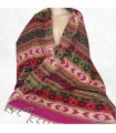 Châle de méditation fuchsia multicolore , châle artisanal du Népal