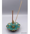 Porte-encens Bouddha turquoise naturelle – Cuivre artisanal Népal