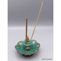 Porte-encens bouddha cuivre et turquoise naturelle - Porte-encens tibétains