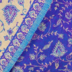 Couverture de méditation et yoga violet écru 100 x 200 cm - Châle de méditation 100 x 200 cm