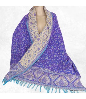 Couverture de méditation et yoga violet écru 100x200 cm réversible