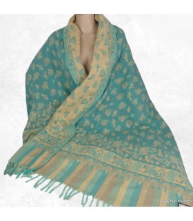 Couverture de yoga et méditation vert pastel 100x200 cm réversible