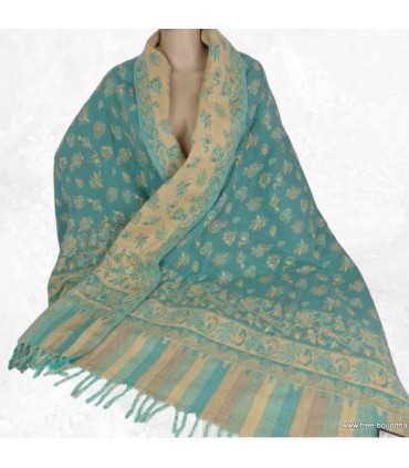 Couverture de yoga et méditation vert pastel 100x200 cm réversible