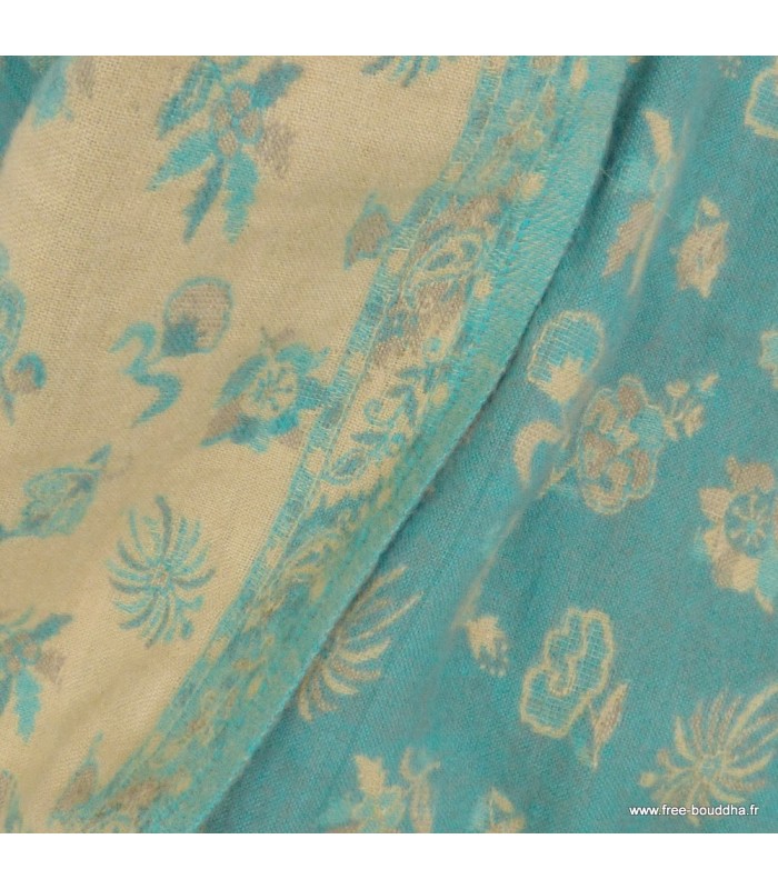 Couverture de yoga et méditation vert pastel 100x200 cm réversible