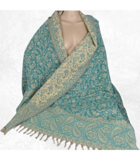 Couverture népalaise vert véronèse 100x200 cm artisanale