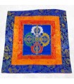 Nappe d’autel bouddhiste bleu 38x38 cm fabriquée au Népal