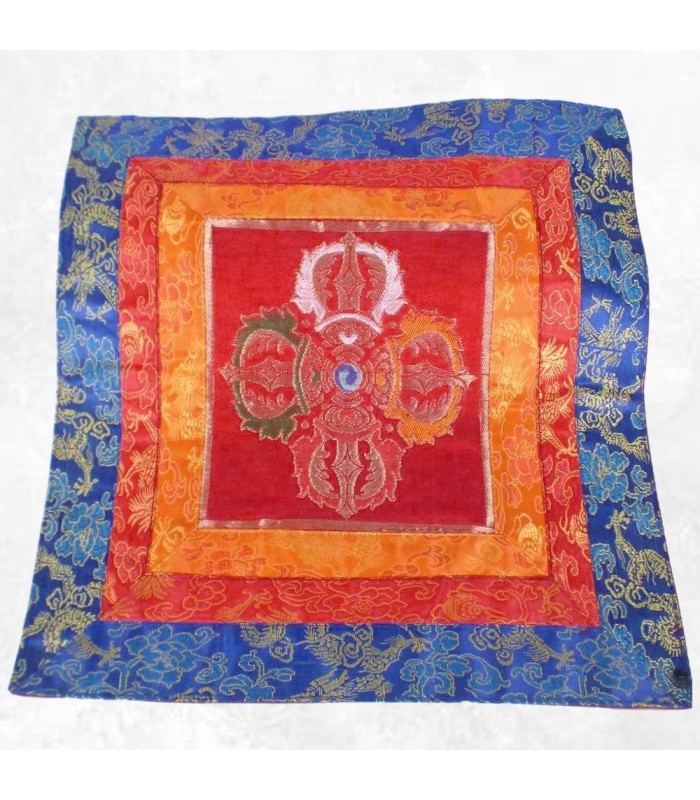 Nappe pour autel bouddhiste dorjé 31x31 cm artisanat du Népal