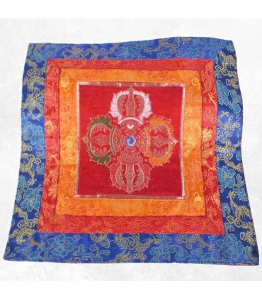 Nappe pour autel bouddhiste dorjé 31x31 cm artisanat du Népal